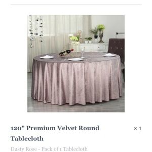 Mauve Table Cloth Round Wedding Velvet 120”